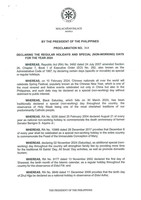 Proclamation No. 462 .